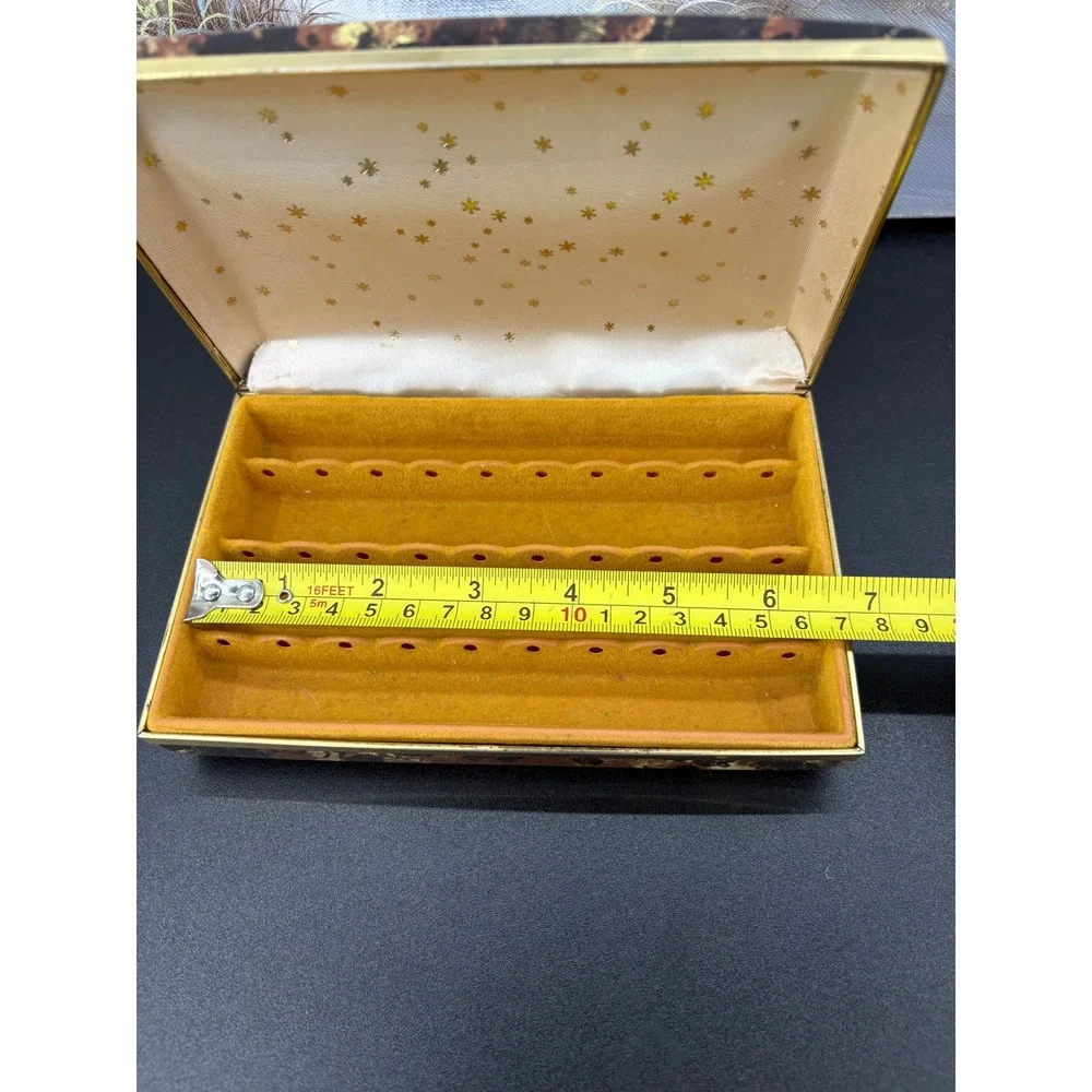 Vintage Mele Clamshell Jewelry Box For Earrings Travel Case Organizer